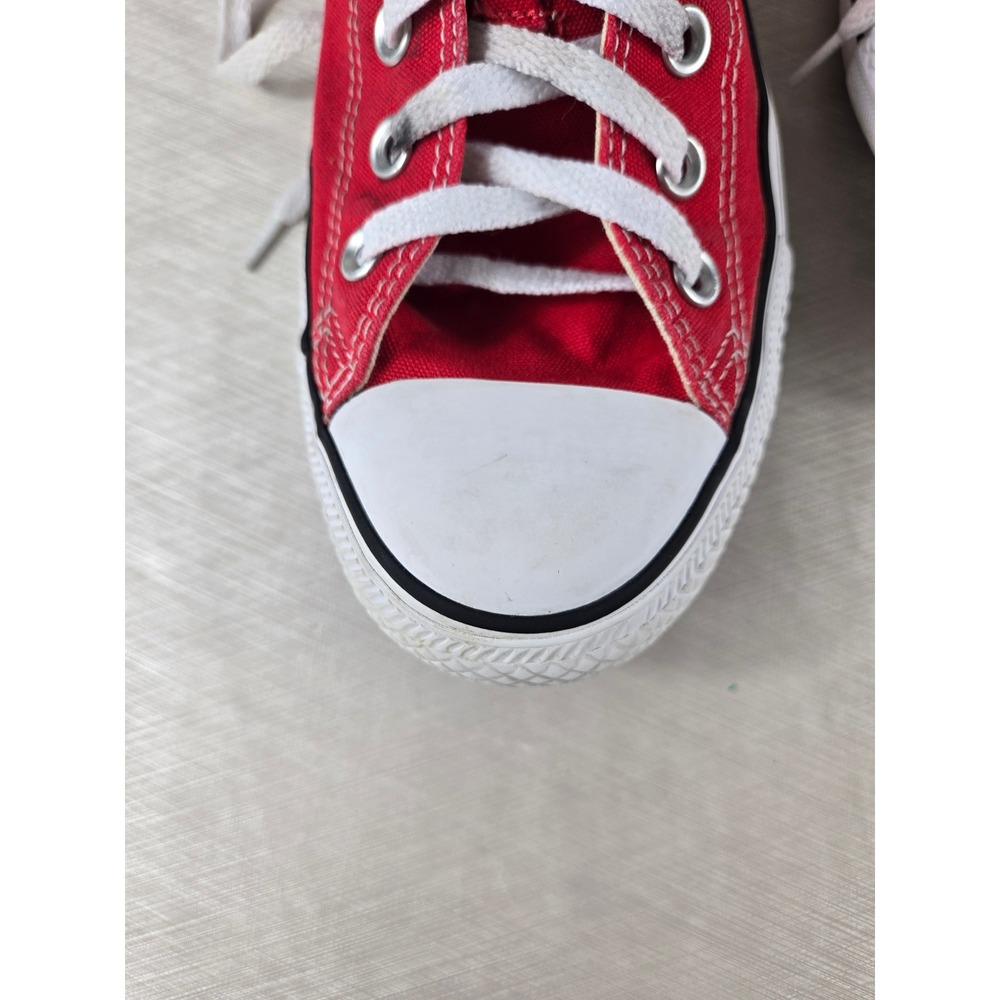 Converse Chuck Taylor All Star Low Top Red Canvas Sneakers Mens 8 Womens 10 - Picture 7 of 8